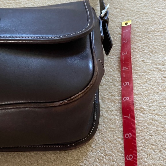Coach Vintage Dark Brown Leather Messenger Bag #NoK1S-7750 with silver hardware - Picture 6 of 16